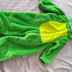 Nike Green and Yellow Plush Kids Fleece Onesie